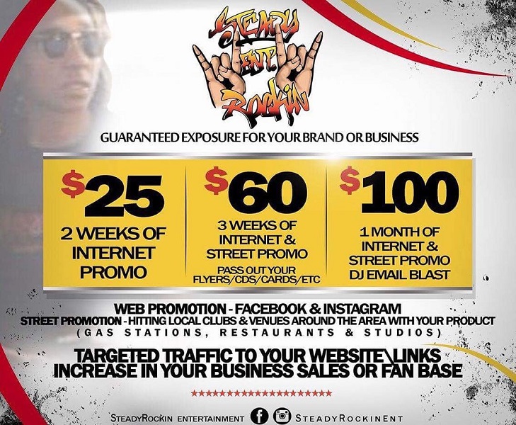 [Ad] SteadyRockin Entertainment internet & street promo services