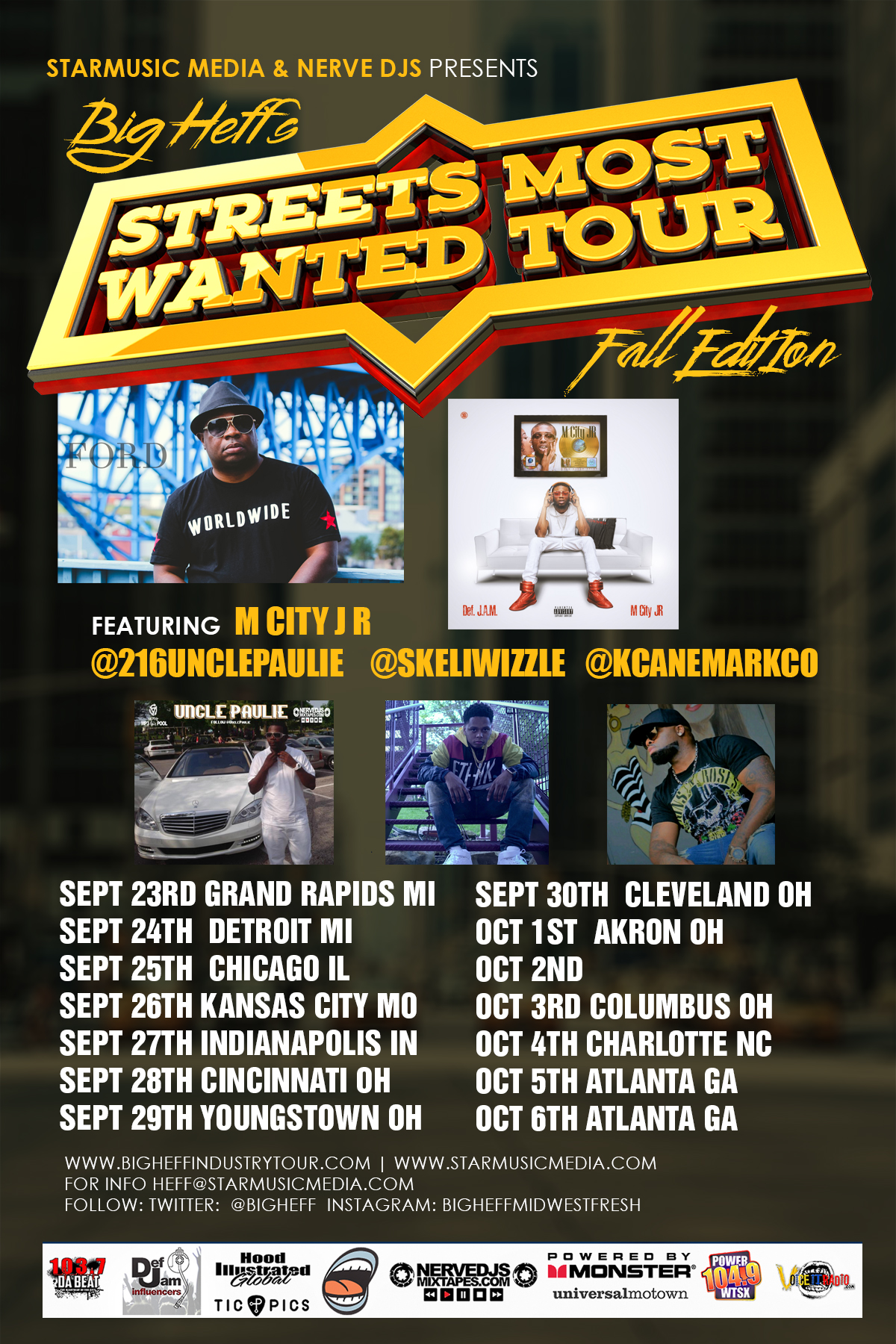 M CITY J R , UNCLE PAULIE , AND HARDO JOIN BIG HEFF'S STREETS MOST WANTED TOUR @bigheff