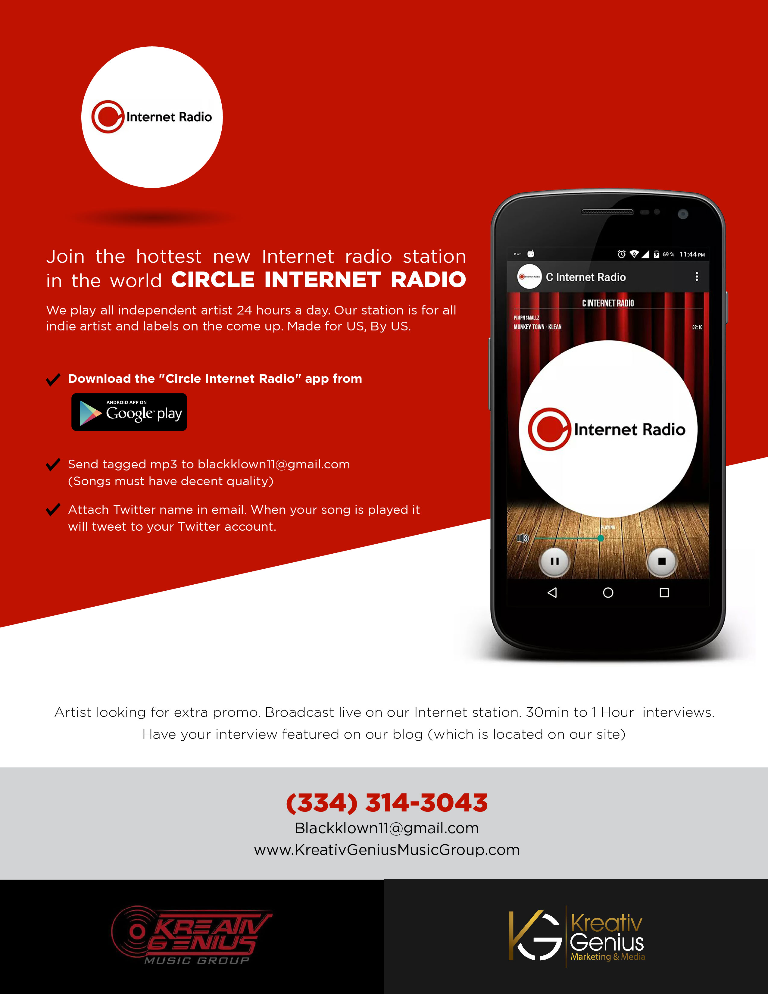 #1 Spot For Indie Music. JOIN THE CIRCLE!!! ‘Circle Internet Radio’ @TheRealBurnOne