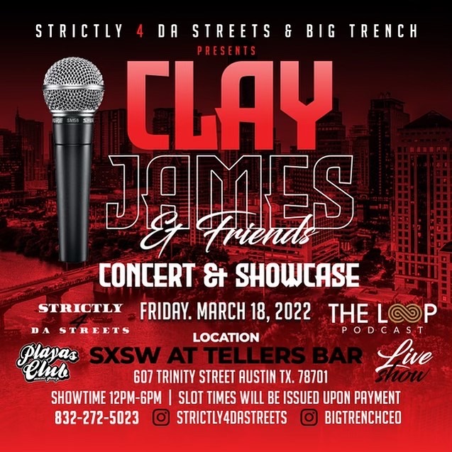 Atlanta rising star Clay James just revealed the full line-up for his ‘Clay James & Friends’ Stage during SXSW